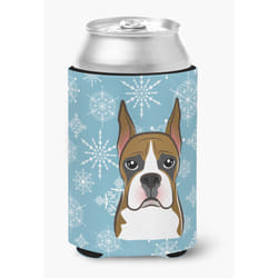 ""Caroline's Treasures Snowflake Boxer Can/Bottle Hugger  Multicolor""
