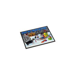 AMB1318JMAT Christmas Mush Siberian Husky Indoor or Outdoor Mat, 24 inches x 36 inches, Multicolor