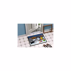 AMB1318JMAT Christmas Mush Siberian Husky Indoor or Outdoor Mat, 24 inches x 36 inches, Multicolor