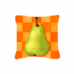 Carolines Treasures WHW0117PW1818 Pear in Orange by Ute Nuhn Canvas Decorative Pillow