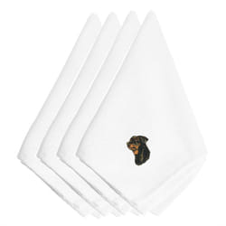 Caroline's Treasures EMBT1747NPKE Rottweiler Embroidered Napkins Set of 4  20  Multicolor