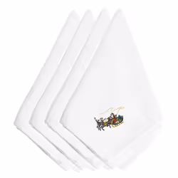 Caroline's Treasures EMBT2078NPKE Christmas Santa Claus and Seigh Embroidered Napkins Set of 4 20 Multicolor