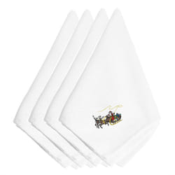 Caroline's Treasures EMBT2078NPKE Christmas Santa Claus and Seigh Embroidered Napkins Set of 4  20  Multicolor