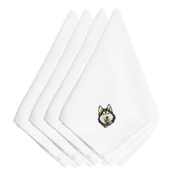 Caroline's Treasures EMBT2305NPKE Siberian Husky Embroidered Napkins Set of 4  20  Multicolor
