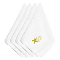 Caroline's Treasures EMBT2982NPKE Christmas Gold Star Embroidered Napkins Set of 4  20  Multicolor