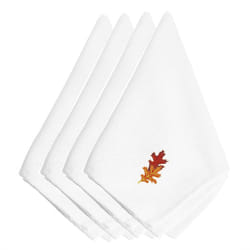 Caroline's Treasures EMBT3447NPKE Fall Autumn Leaves Embroidered Napkins Set of 4  20  Multicolor