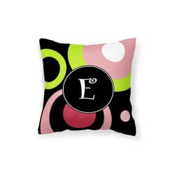 Carolines Treasures AM1002-EPW1414 Letter E Monogram - Retro in Black Fabric Decorative Pillow, 14 x 3 x 14 in.