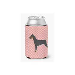 Carolines Treasures BB3613CC German Pinscher Checkerboard Pink Can or Bottle Hugger