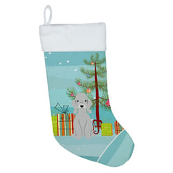 Caroline's Treasures Christmas Bedlington Terrier Blue Stocking  Large  Multicolor
