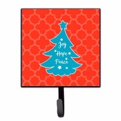 ""Caroline's Treasures Christmas Tree Red Teal Wall Hook Small Multicolor""