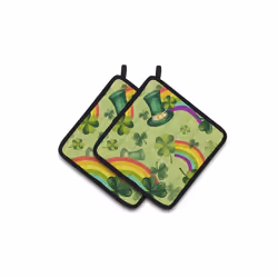 Carolines Treasures BB7560PTHD Watercolor St Patricks Day Lucky Leprechan Pair of Pot Holders