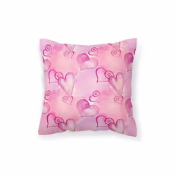 Carolines Treasures BB7564PW1818 Watercolor Hot Pink Hearts Fabric Decorative Pillow, 18 x 18 in.