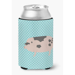 ""Caroline's Treasures Gloucester Old Spot Pig Blue Check Decorative Can Hugger  Multicolor""