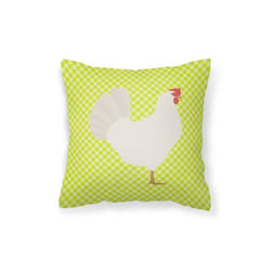 Carolines Treasures BB7666PW1818 Leghorn Chicken Green Fabric Decorative Pillow, 18 x 18 in.