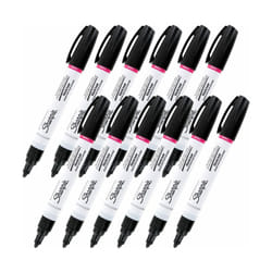Sharpie Oil-Based Paint Marker  Medium Point  Black Ink  Pack of 12