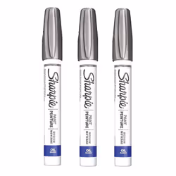 Sharpie Oil-Based Paint Marker  Medium Point  Metallic Silver Ink  Pack of 3
