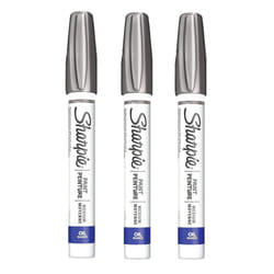 Sharpie Oil-Based Paint Marker  Medium Point  Metallic Silver Ink  Pack of 3