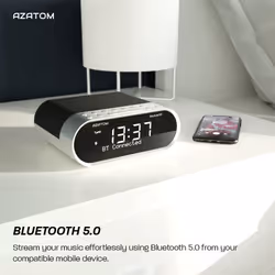 Revival DAB+ DAB Digital FM Radio, Dual Alarm Clock, Wireless Bluetooth 5.0, Sleep Timer, USB Moblie Charger, Headphone & AUX (Silver)