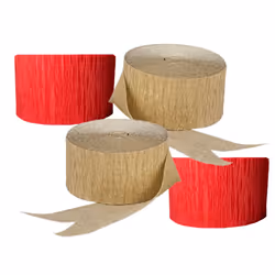 USA-Made Red and Gold Metallic Crepe Paper Streamers