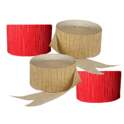 USA-Made Red and Gold Metallic Crepe Paper Streamers