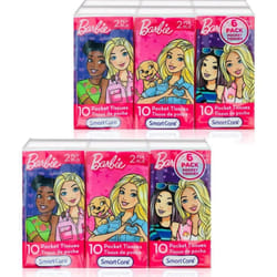Barbie - Two 6 Packs - 10 2-ply Pocket Tissues