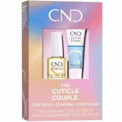 CND Cuticle Couple SolarOil + Cuticle Eraser Natural Blend Oils Moisturizes and Conditions Skin Gentle Exfoliator 0.5 fl ...