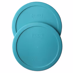 Pyrex 7402-PC 7-Cup Turquoise Plastic Food Storage Lid 2 Pack - Original Genuine Pyrex - Made In The USA