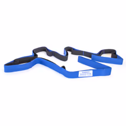 RangeMaster Stretch Strap Multi-loop Strap with Exercise Guide for Physical Therapy Yoga Flexibility (Blue)