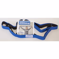 RangeMaster Stretch Strap  Multi-loop Strap with Exercise Guide for Physical Therapy  Yoga  Flexibility (Blue)