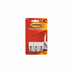 Command 17067ES Kitchen Utensil Hooks with Command Adhesive Strips - Small, White