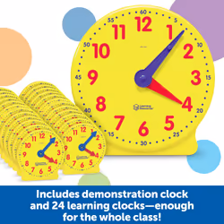 Learning Resources Classroom Clock Kit -25 Pieces  Ages 5+ Clock for K