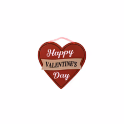 Valentines Red and Black Wooden-Heart Wall Decorations  10.5 in.