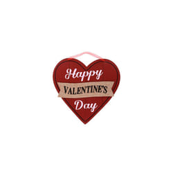 Valentines Red and Black Wooden-Heart Wall Decorations  10.5 in.