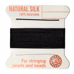 Pack of 3 Pieces Griffin Silk Cord 2 Meters -Size 2 4 6 with Different Color (6 Black)