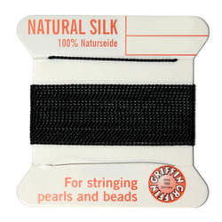 Pack of 3 Pieces Griffin Silk Cord 2 Meters -Size 2 4 6 with Different Color (6  Black)