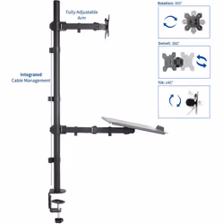 VIVO Laptop and 13 to 32 inch LCD Monitor Stand up Desk Mount  Extra Tall Adjustable Stand  Fits Laptops up to 17 inches (STAND-V012C)