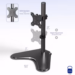 VIVO Single Monitor Desk Stand  Holds Screens up to 32 inch Regular and 38 inch Ultrawide  Freestanding VESA Steel Mount Base  Adjustable He
