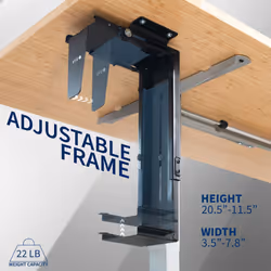 VIVO Adjustable Under Desk and Wall PC Mount  Computer Case CPU Holder with Swivel Action and Secure Locking  Black  MOUNTPC01