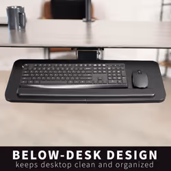 VIVO Adjustable Computer Keyboard & Mouse Platform Tray Ergonomic Under Table Desk Mount Drawer Underdesk Shelf (MOUNT-KB03B)â¦