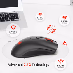Redragon M652 Optical 2.4G Wireless Mouse with USB Receiver, Portable Gaming & Office Mice, 5 Adjustable DPI Levels, 6 Buttons...
