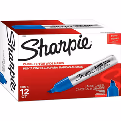Sharpie 15003 King Size Permanent Marker Chisel Tip Blue Dozen