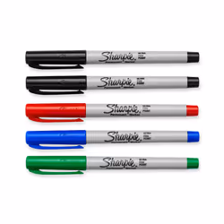 Sharpie 37675PP Permanent Markers Ultra Fine Point Assorted Colors 5/Set