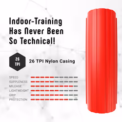 Vittoria Zaffiro Pro Home Trainer Tire - Indoor Bike Trainer Tire - Foldable Training Bicycle Tire (Red, 700x23c)