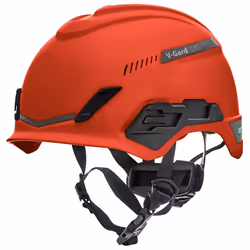 MSA 10194784 H1 VGard Helmet With FasTrac III Ratchet Suspension  Polyethylene Shell  Superior Impact Protection  Self Adjust