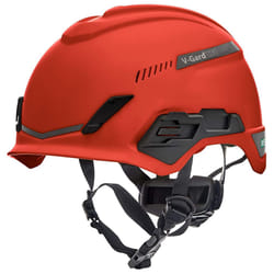 MSA 10194784 H1 VGard Helmet With FasTrac III Ratchet Suspension  Polyethylene Shell  Superior Impact Protection  Self Adjust