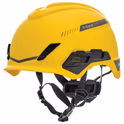 MSA 10194787 H1 VGard Helmet With FasTrac III Ratchet Suspension  Polyethylene Shell  Superior Impact Protection  Self Adjust