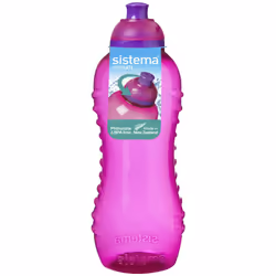 3 Sistema 460ml Twist n Sip Drink Bottles, Blue, Pink, Purple