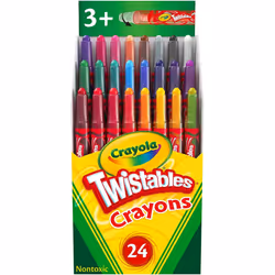 CRAYOLA 24ct Mini Twistables Crayons, Acrylic, Multicolour, 8.89x18.28x3.04 cm