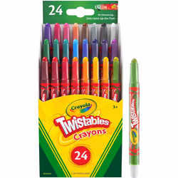 CRAYOLA 24ct Mini Twistables Crayons, Acrylic, Multicolour, 8.89x18.28x3.04 cm