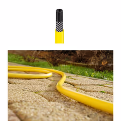 Long Flexible Three Layer Garden Yellow Hose Hosepipe 1/2" 3/4" 1" Diameter - 3/4" 60m